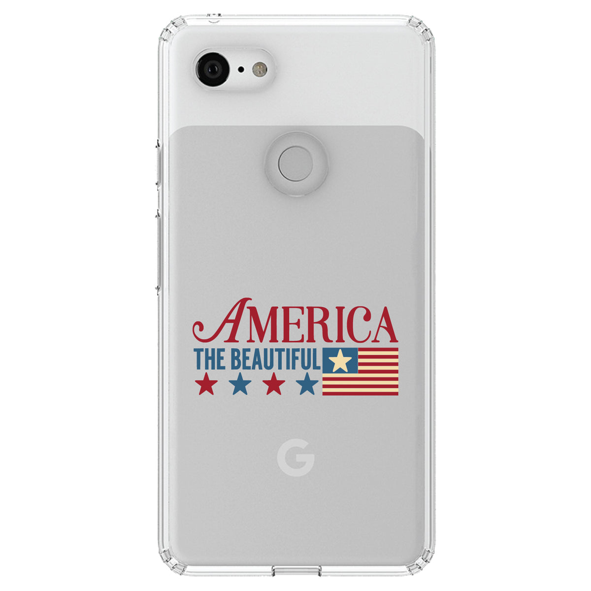 America the Beautiful Flag Clear Shockproof iPhone Case, view 21