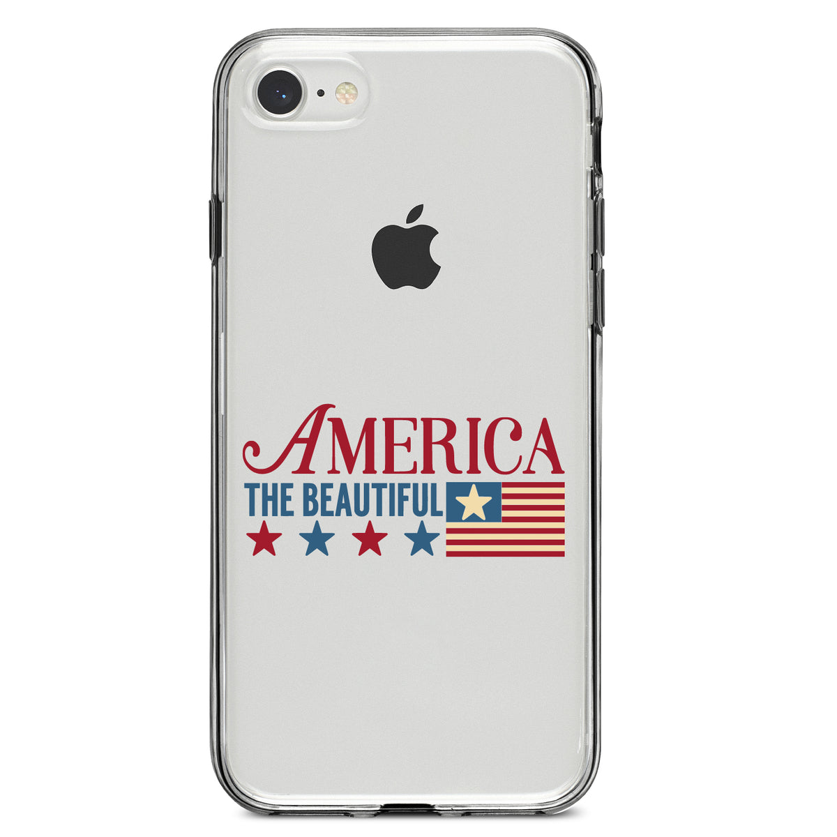 America the Beautiful Flag Clear Shockproof iPhone Case, view 5