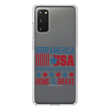 DistinctInk® Clear Shockproof Hybrid Case for Apple iPhone / Samsung Galaxy / Google Pixel - America USA Home of the Brave