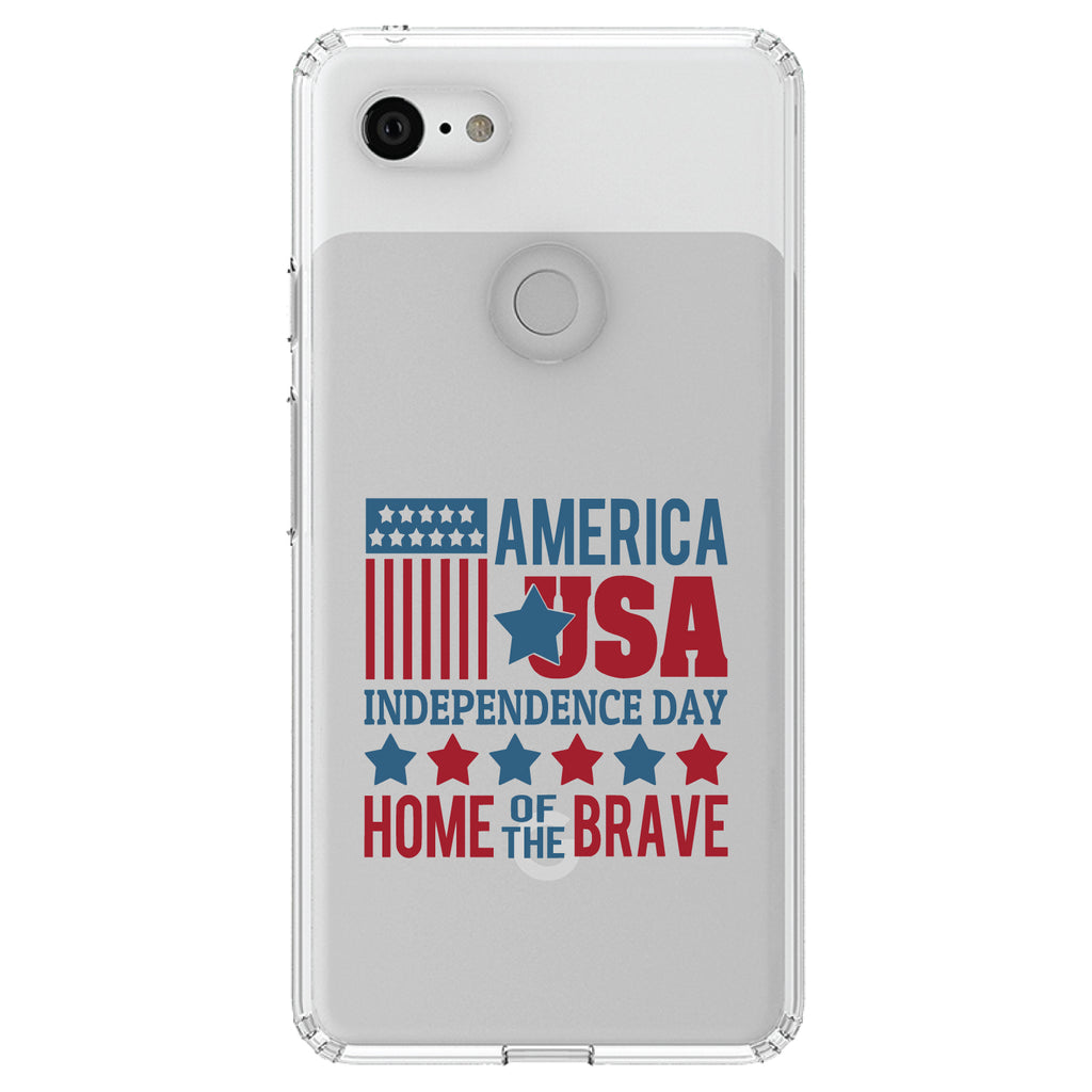 America USA Home of the Brave Clear Shockproof iPhone Case, view 22