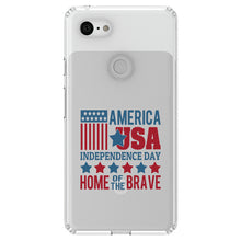 DistinctInk® Clear Shockproof Hybrid Case for Apple iPhone / Samsung Galaxy / Google Pixel - America USA Home of the Brave