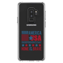 DistinctInk® Clear Shockproof Hybrid Case for Apple iPhone / Samsung Galaxy / Google Pixel - America USA Home of the Brave