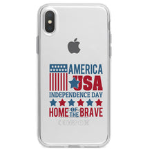 DistinctInk® Clear Shockproof Hybrid Case for Apple iPhone / Samsung Galaxy / Google Pixel - America USA Home of the Brave