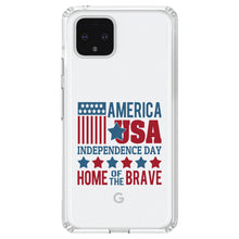 DistinctInk® Clear Shockproof Hybrid Case for Apple iPhone / Samsung Galaxy / Google Pixel - America USA Home of the Brave