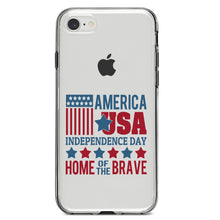 DistinctInk® Clear Shockproof Hybrid Case for Apple iPhone / Samsung Galaxy / Google Pixel - America USA Home of the Brave