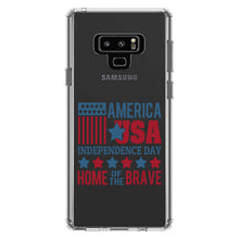 DistinctInk® Clear Shockproof Hybrid Case for Apple iPhone / Samsung Galaxy / Google Pixel - America USA Home of the Brave
