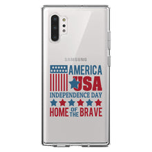 DistinctInk® Clear Shockproof Hybrid Case for Apple iPhone / Samsung Galaxy / Google Pixel - America USA Home of the Brave