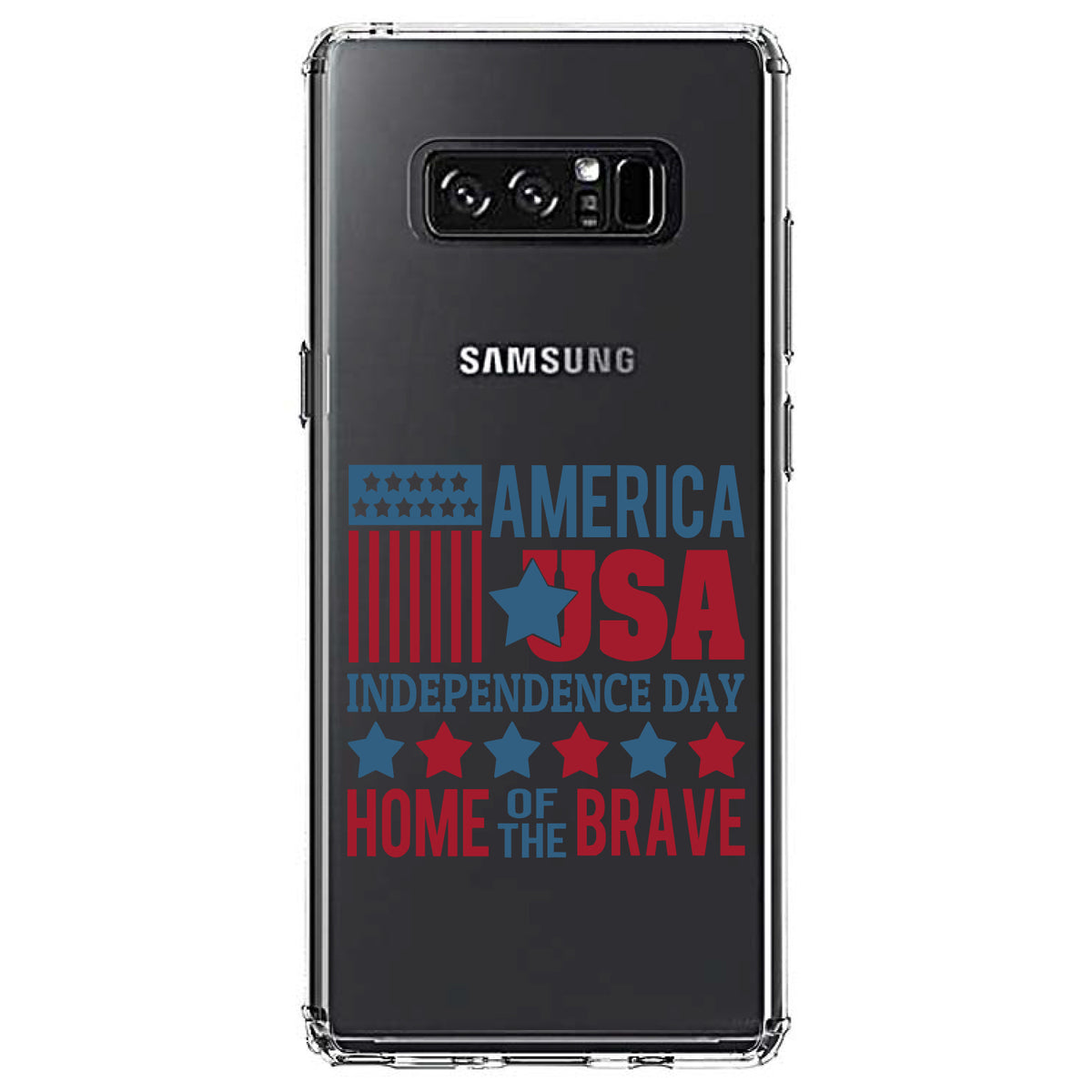 America USA Home of the Brave Clear Shockproof iPhone Case, view 12