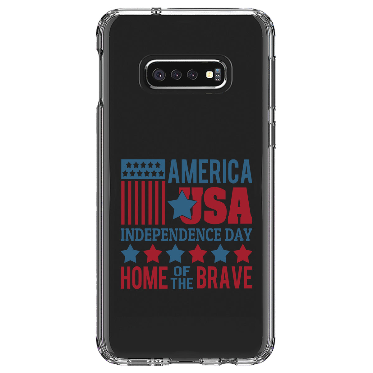 America USA Home of the Brave Clear Shockproof iPhone Case, view 18