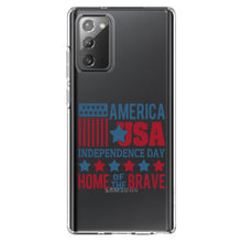 DistinctInk® Clear Shockproof Hybrid Case for Apple iPhone / Samsung Galaxy / Google Pixel - America USA Home of the Brave