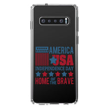 DistinctInk® Clear Shockproof Hybrid Case for Apple iPhone / Samsung Galaxy / Google Pixel - America USA Home of the Brave