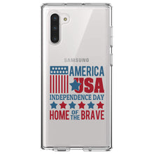 DistinctInk® Clear Shockproof Hybrid Case for Apple iPhone / Samsung Galaxy / Google Pixel - America USA Home of the Brave
