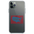 USA Map Heart Chevron Flag Clear Shockproof iPhone Case