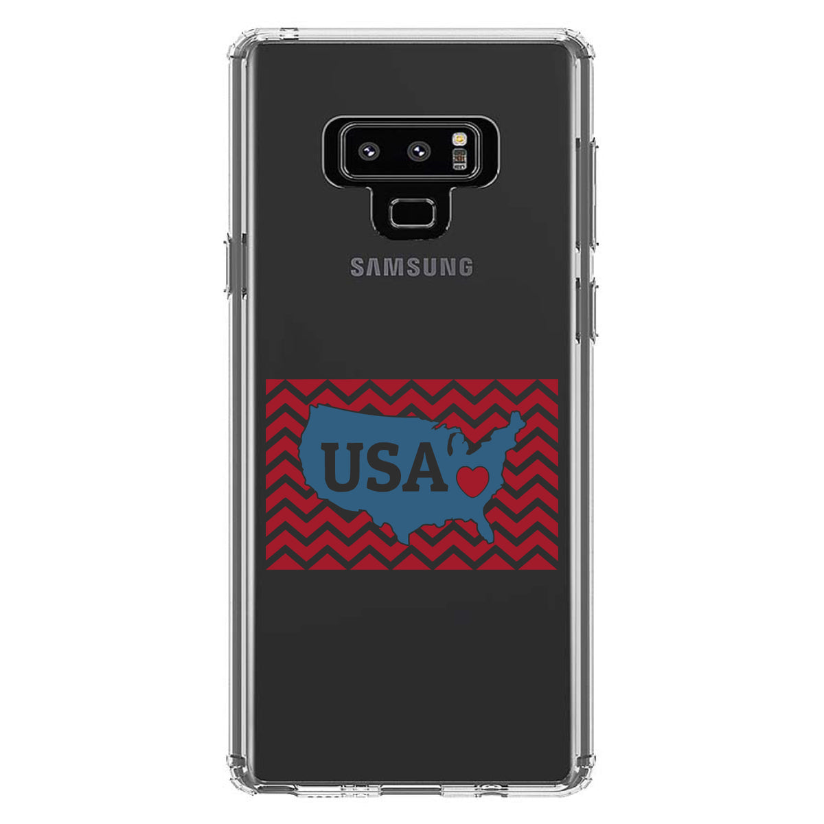 USA Map Heart Chevron Flag Clear Shockproof iPhone Case, view 11