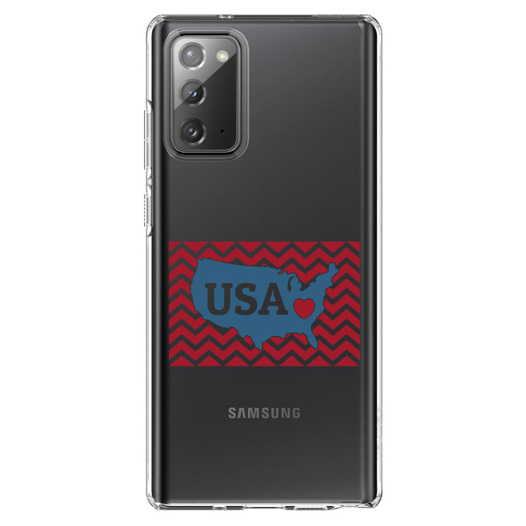 USA Map Heart Chevron Flag Clear Shockproof iPhone Case, view 7