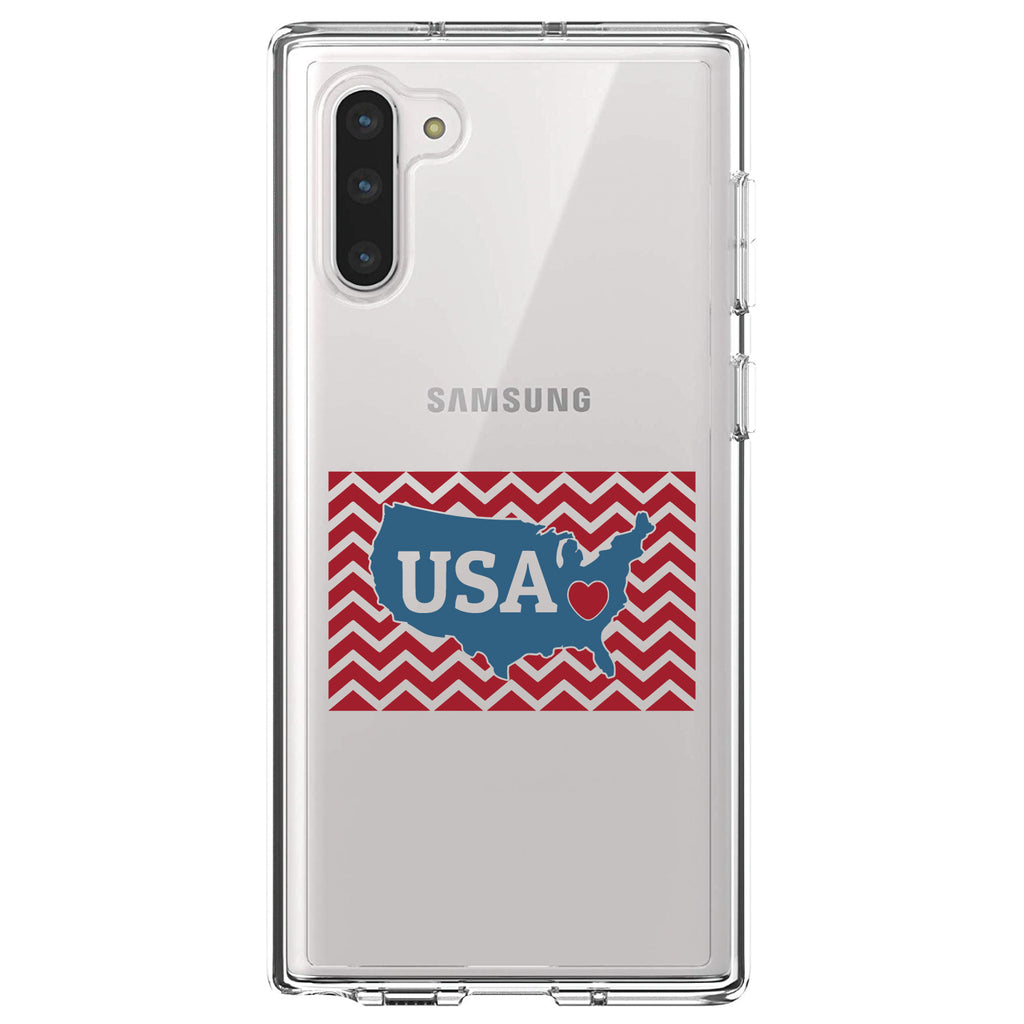 USA Map Heart Chevron Flag Clear Shockproof iPhone Case, view 9