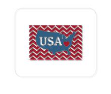 DistinctInk Custom Foam Rubber Mouse Pad - 1/4" Thick - USA Map Heart Chevron Flag