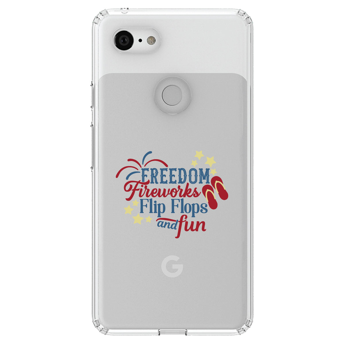Freedom Fireworks Flip Flops & Fun Clear Shockproof iPhone Case, view 22