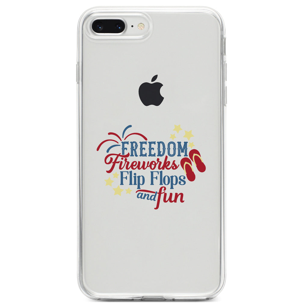 Freedom Fireworks Flip Flops & Fun Clear Shockproof iPhone Case, view 6