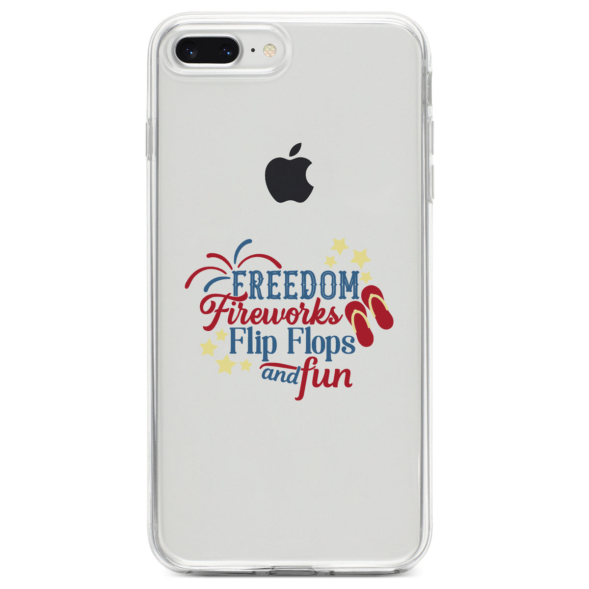 Freedom Fireworks Flip Flops & Fun Clear Shockproof iPhone Case, view 6