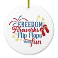 Freedom Fireworks Flip Flops & Fun Ceramic Ornament