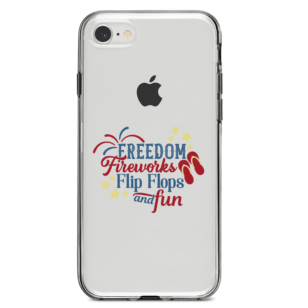Freedom Fireworks Flip Flops & Fun Clear Shockproof iPhone Case, view 5