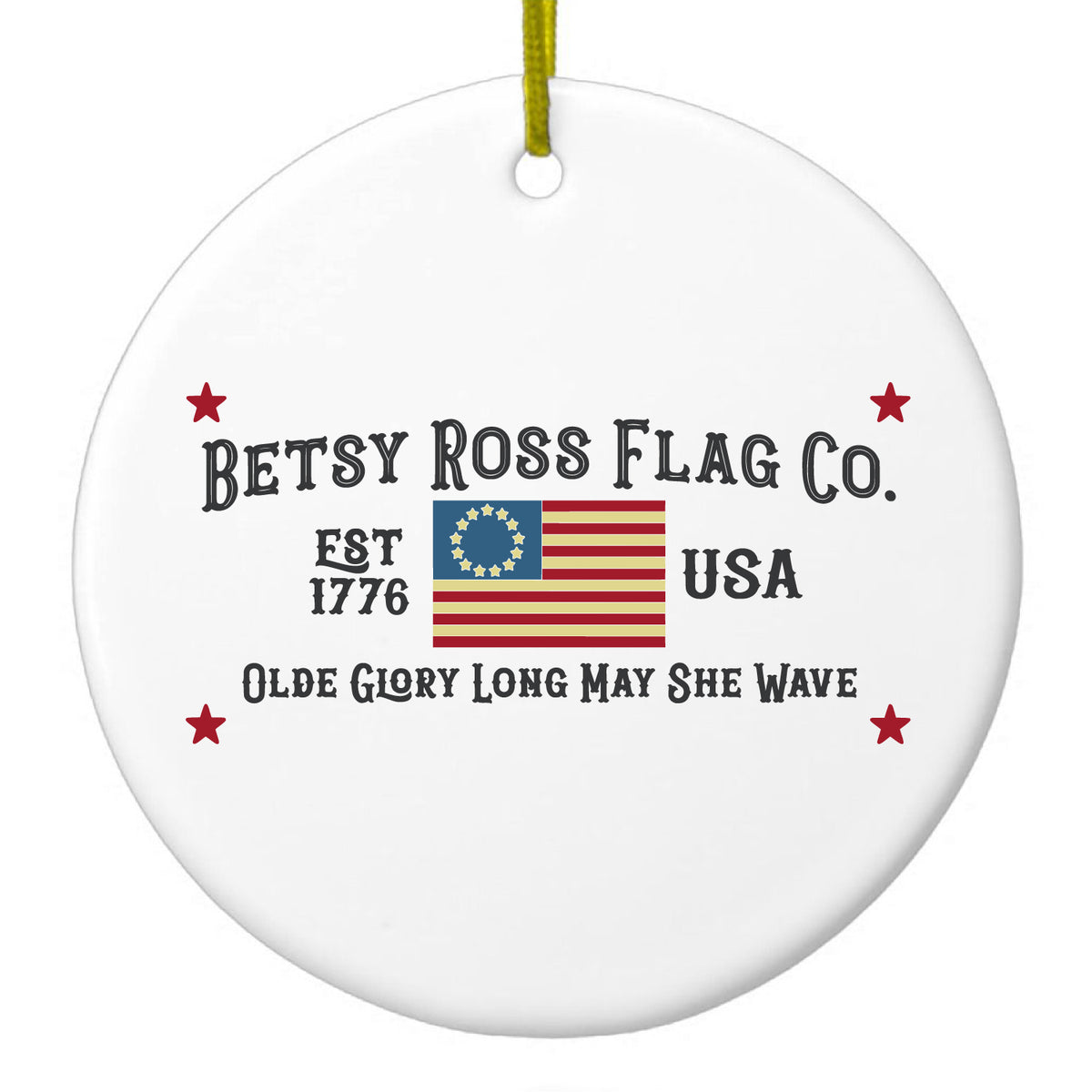 Old Glory USA Ceramic Ornament