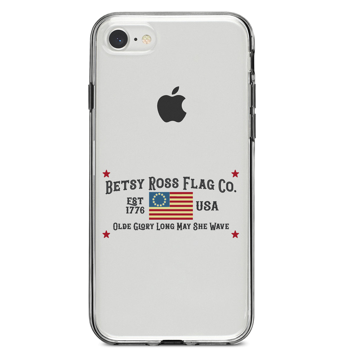 Betsy Ross Flag Co, Old Glory USA Clear Shockproof iPhone Case, view 5