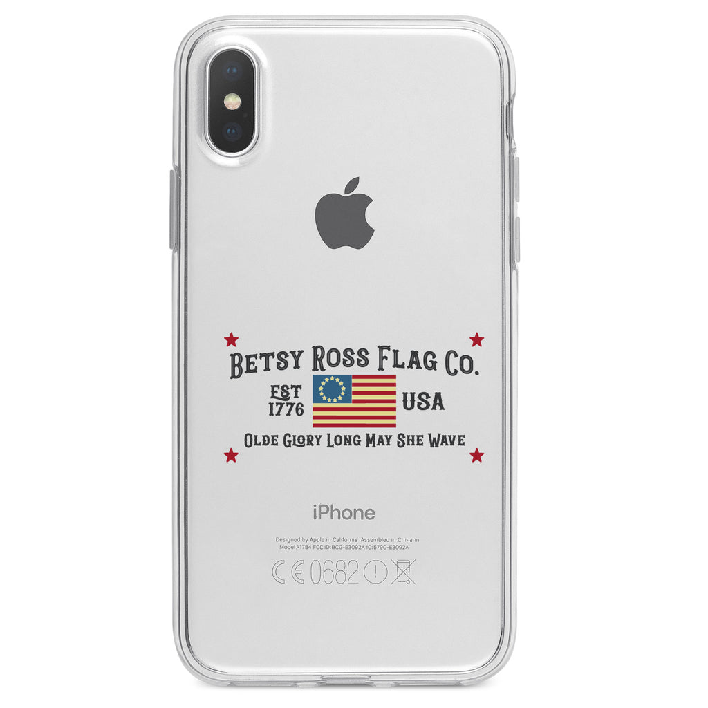 Betsy Ross Flag Co, Old Glory USA Clear Shockproof iPhone Case, view 2