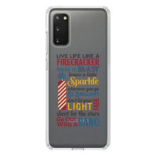 DistinctInk® Clear Shockproof Hybrid Case for Apple iPhone / Samsung Galaxy / Google Pixel - 4th of July Word Art Firecracker