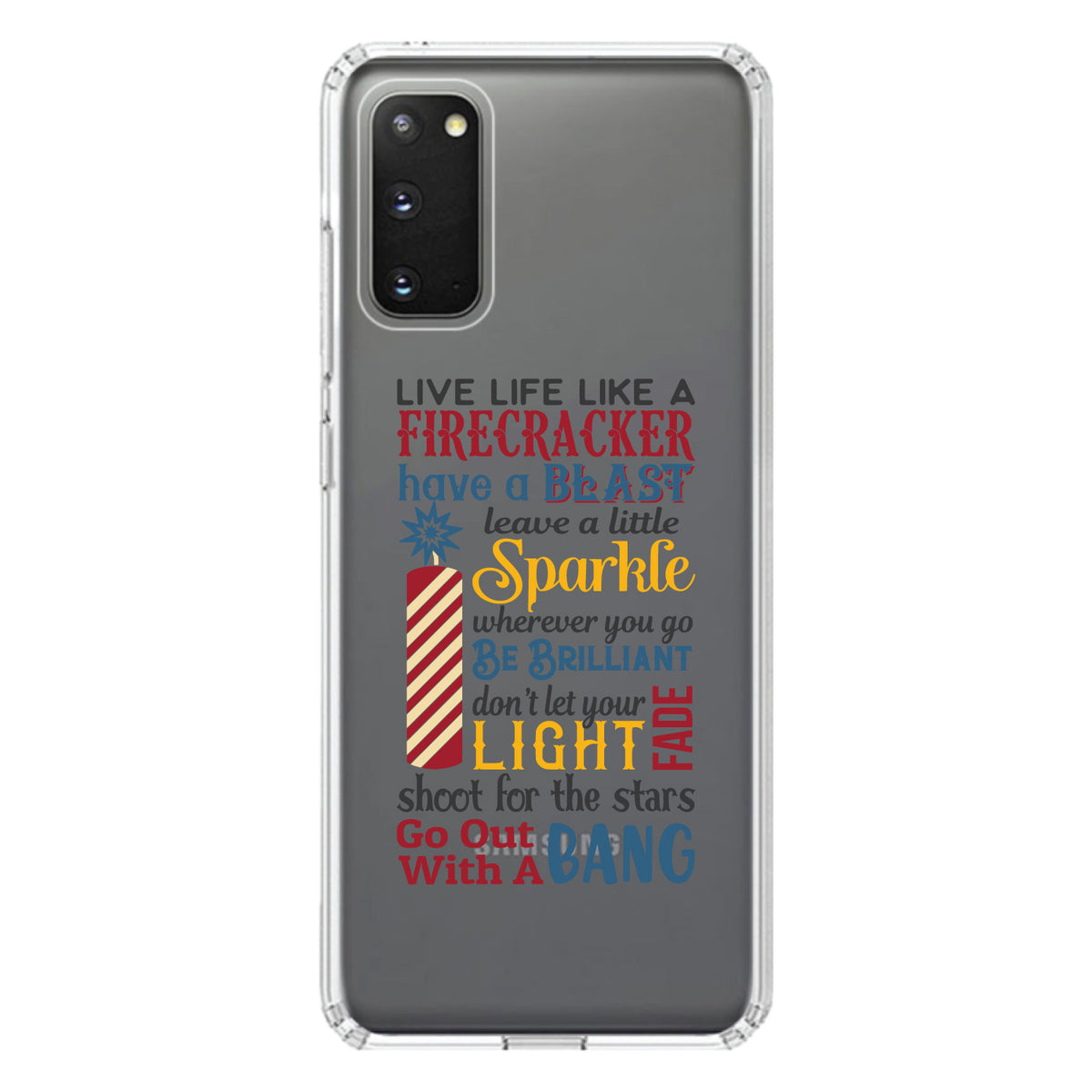 4th of July Word Art Firecracker Clear Shockproof iPhone Case, view 14