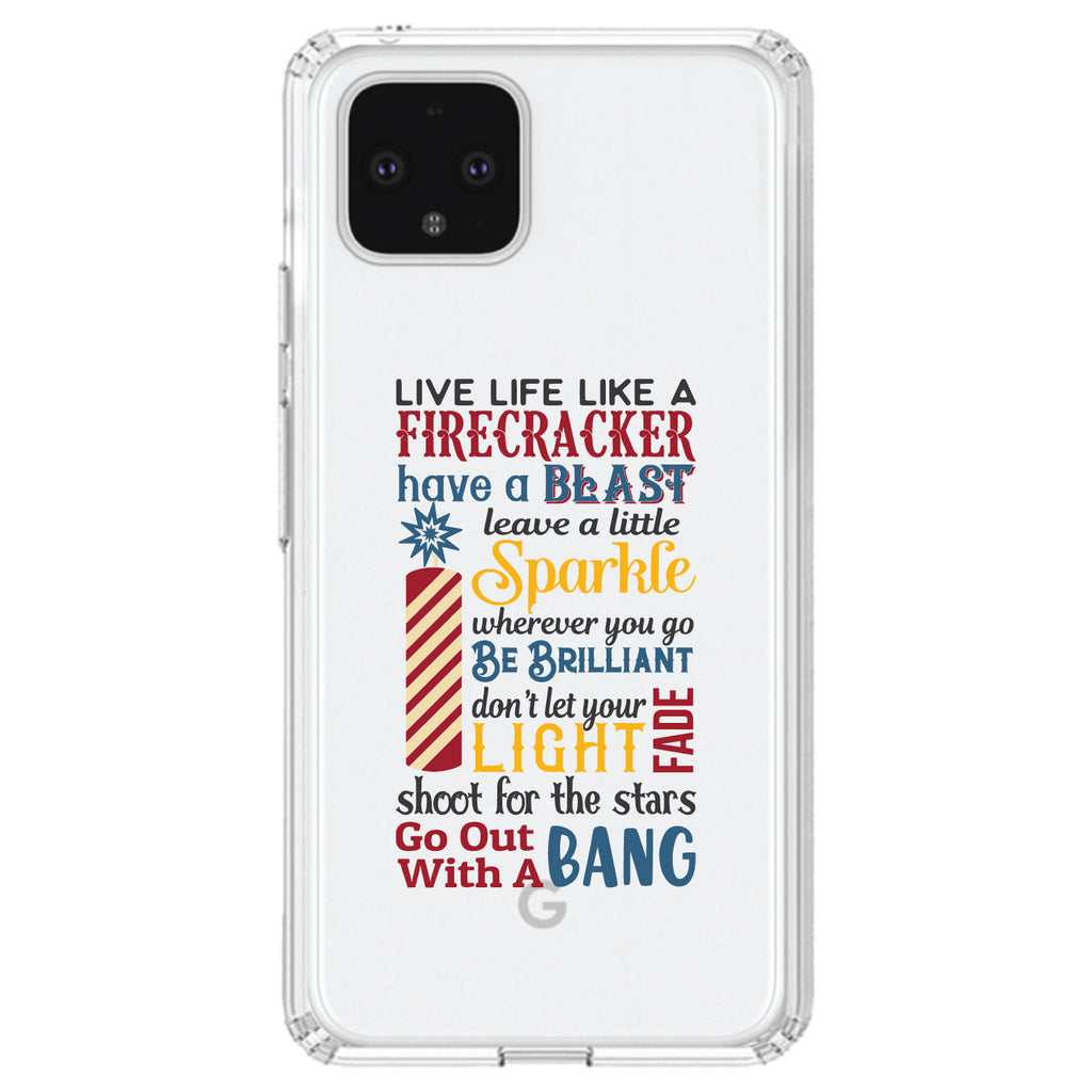 4th of July Word Art Firecracker Clear Shockproof iPhone Case, view 23