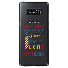 DistinctInk® Clear Shockproof Hybrid Case for Apple iPhone / Samsung Galaxy / Google Pixel - 4th of July Word Art Firecracker