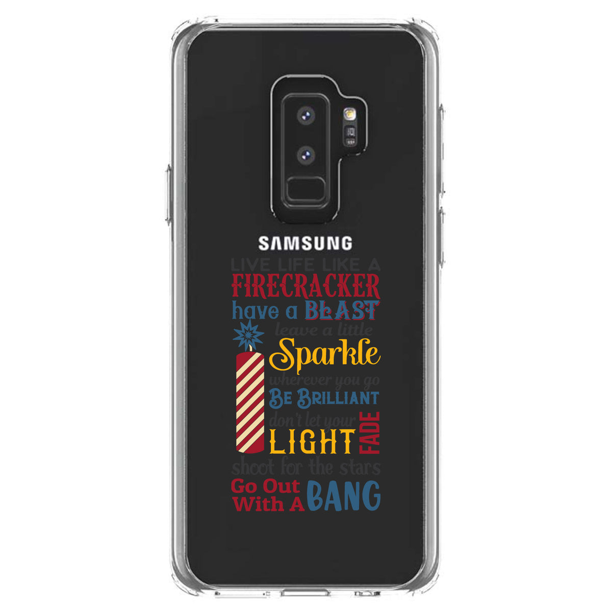 4th of July Word Art Firecracker Clear Shockproof iPhone Case, view 20