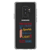 DistinctInk® Clear Shockproof Hybrid Case for Apple iPhone / Samsung Galaxy / Google Pixel - 4th of July Word Art Firecracker