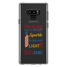 DistinctInk® Clear Shockproof Hybrid Case for Apple iPhone / Samsung Galaxy / Google Pixel - 4th of July Word Art Firecracker
