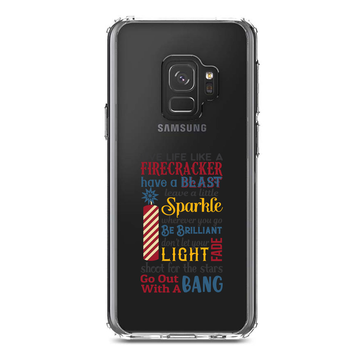 4th of July Word Art Firecracker Clear Shockproof iPhone Case, view 19