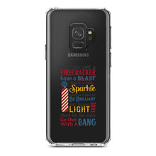 DistinctInk® Clear Shockproof Hybrid Case for Apple iPhone / Samsung Galaxy / Google Pixel - 4th of July Word Art Firecracker