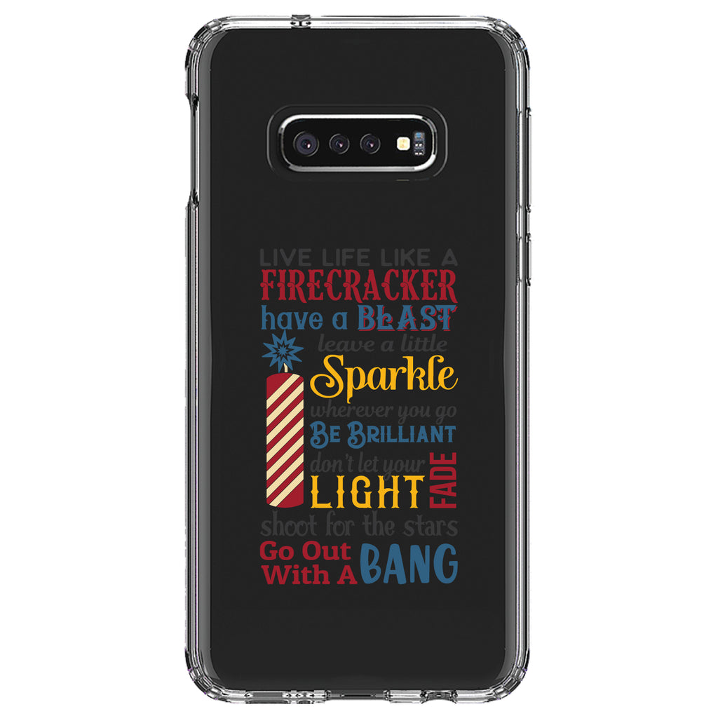 4th of July Word Art Firecracker Clear Shockproof iPhone Case, view 18