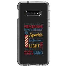 DistinctInk® Clear Shockproof Hybrid Case for Apple iPhone / Samsung Galaxy / Google Pixel - 4th of July Word Art Firecracker
