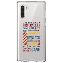 DistinctInk® Clear Shockproof Hybrid Case for Apple iPhone / Samsung Galaxy / Google Pixel - 4th of July Word Art Firecracker