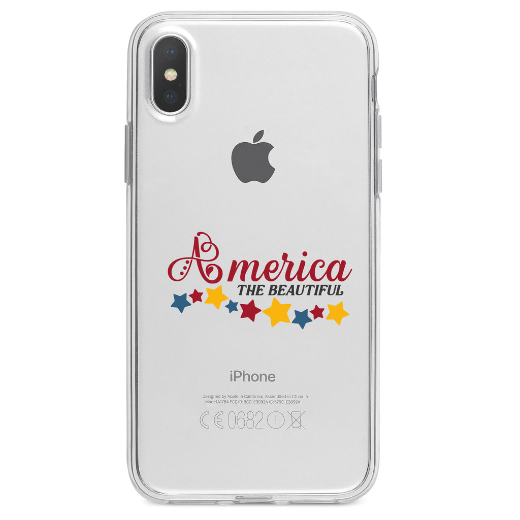 America the Beautiful Stars Clear Shockproof iPhone Case, view 2