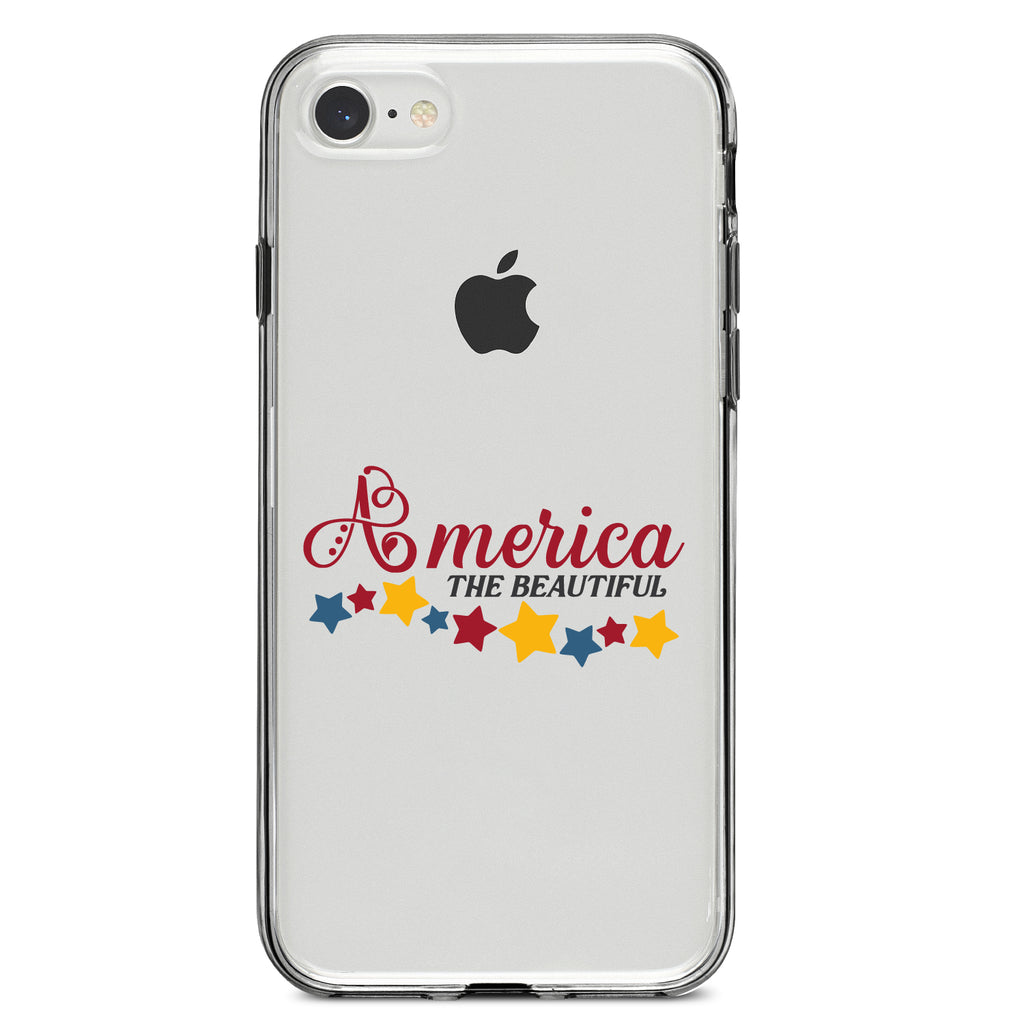 America the Beautiful Stars Clear Shockproof iPhone Case, view 5