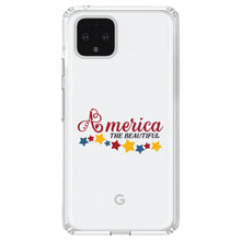 DistinctInk® Clear Shockproof Hybrid Case for Apple iPhone / Samsung Galaxy / Google Pixel - America the Beautiful Stars