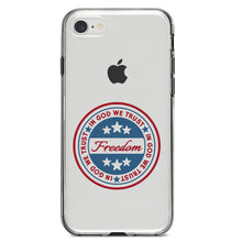 DistinctInk® Clear Shockproof Hybrid Case for Apple iPhone / Samsung Galaxy / Google Pixel - Freedom Seal - In God We Trust