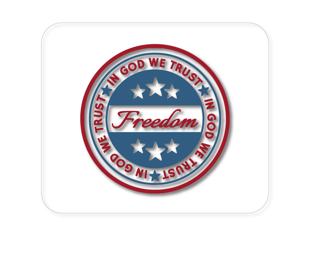 Custom Foam Rubber Mouse Pad - Freedom Seal - In God We Trust