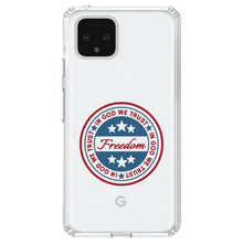 DistinctInk® Clear Shockproof Hybrid Case for Apple iPhone / Samsung Galaxy / Google Pixel - Freedom Seal - In God We Trust