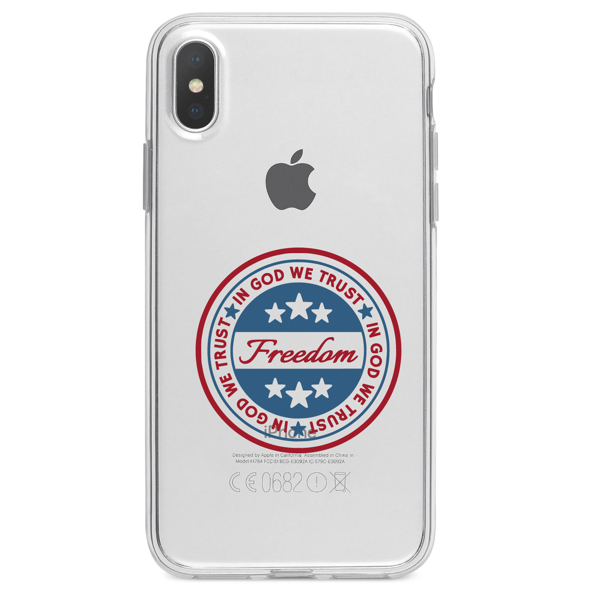 Freedom Seal, In God We Trust Clear Shockproof iPhone Case, view 2