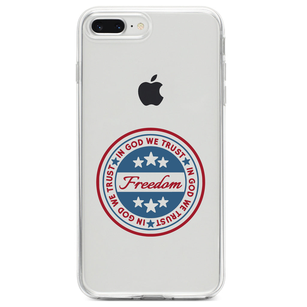 Freedom Seal, In God We Trust Clear Shockproof iPhone Case, view 6