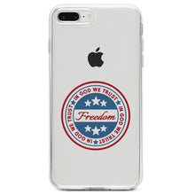 DistinctInk® Clear Shockproof Hybrid Case for Apple iPhone / Samsung Galaxy / Google Pixel - Freedom Seal - In God We Trust